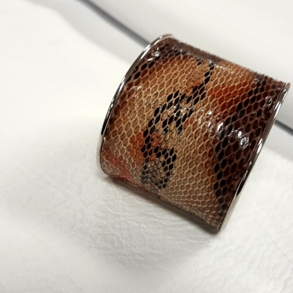 Hand Painted Python Snakeskin/Cuff Bracelet/ Statement Bracelet Handcrafted/Boho - Picture 15 of 15